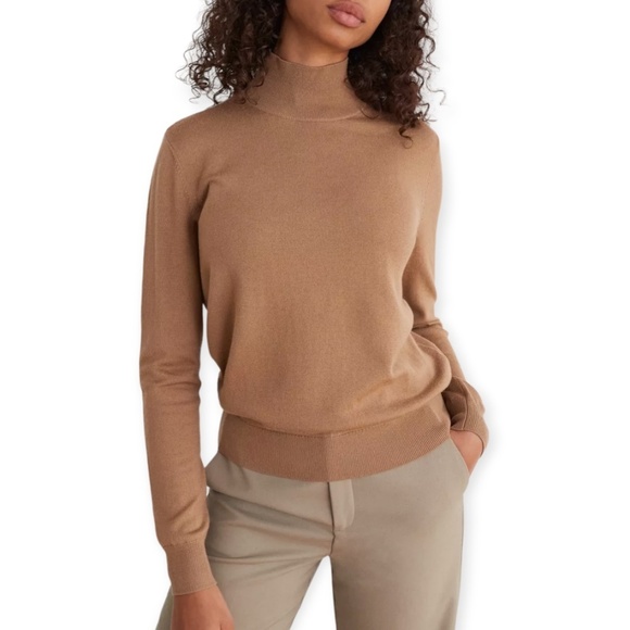 Aritzia Sweaters - Aritzia Babaton Violette Turtleneck Neutral Brown Merino Wool Seater SZ XS